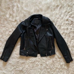 Blanknyc Faux Leather Moto Jacket with Removable Hood